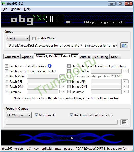 abgx360-Manually Patch or Extract Files